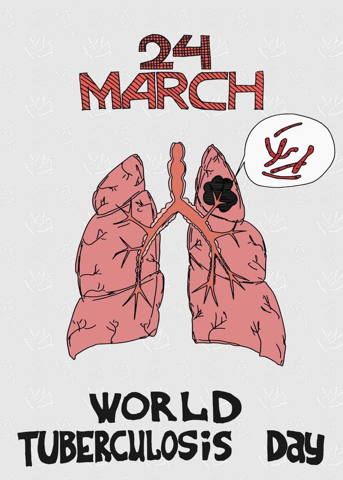 cartaz para a luta contra uma doença mortal. tuberculose vetor