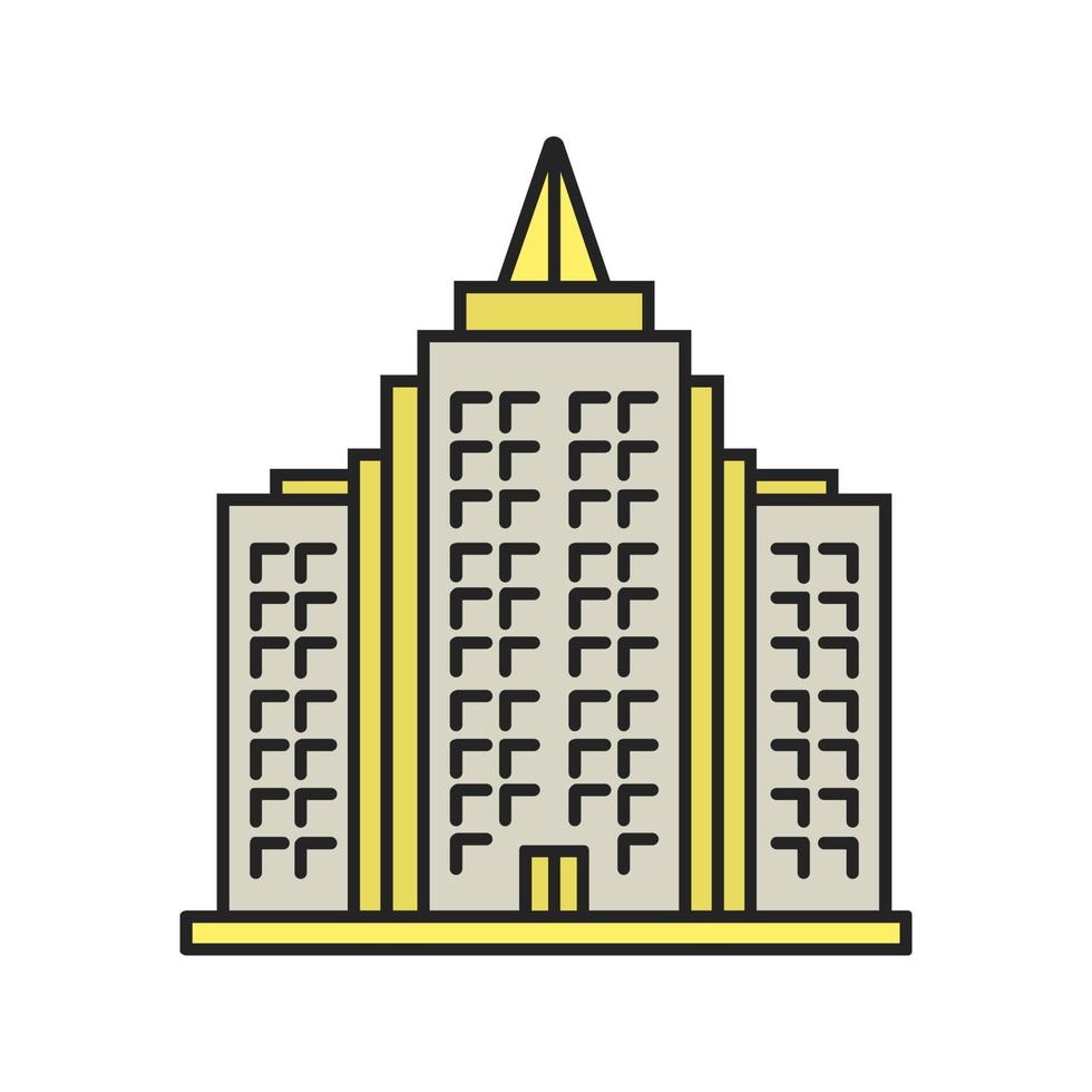 ícone de cor de edifício de vários andares. casa de apartamento. ilustração vetorial isolada vetor