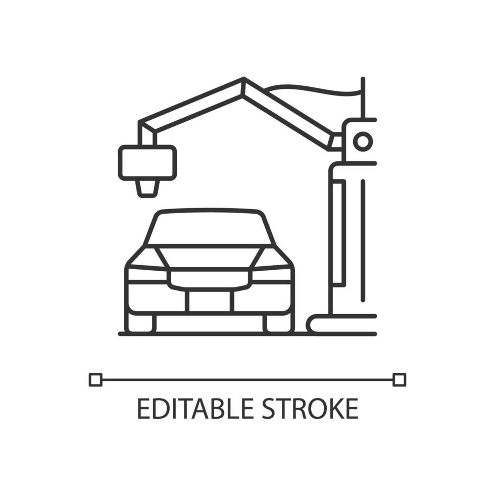 Ícone linear de automóvel impresso em 3D vetor