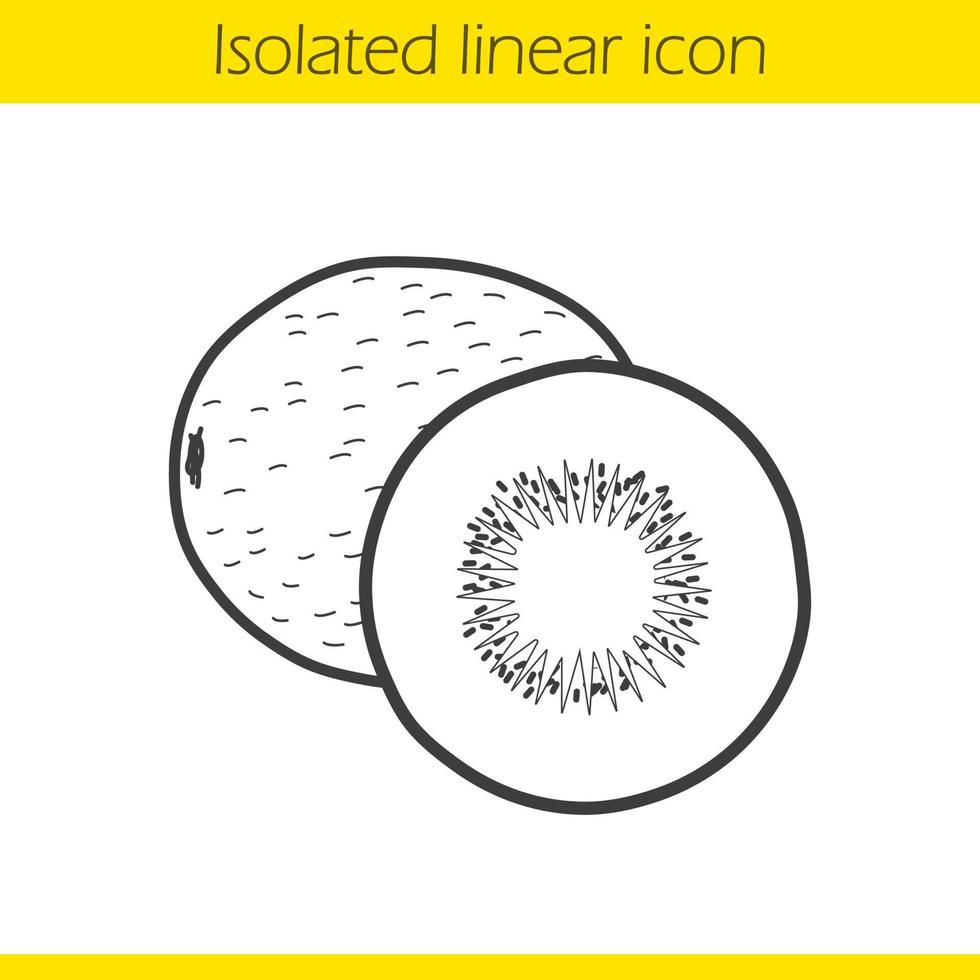 ícone linear de kiwi. ilustração de linha fina. símbolo de contorno. desenho de contorno isolado de vetor