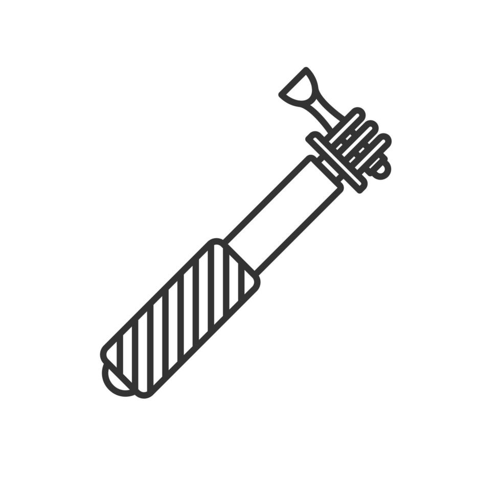 ícone linear monopé. ilustração de linha fina. símbolo de contorno de bastão de selfie. desenho de contorno isolado de vetor