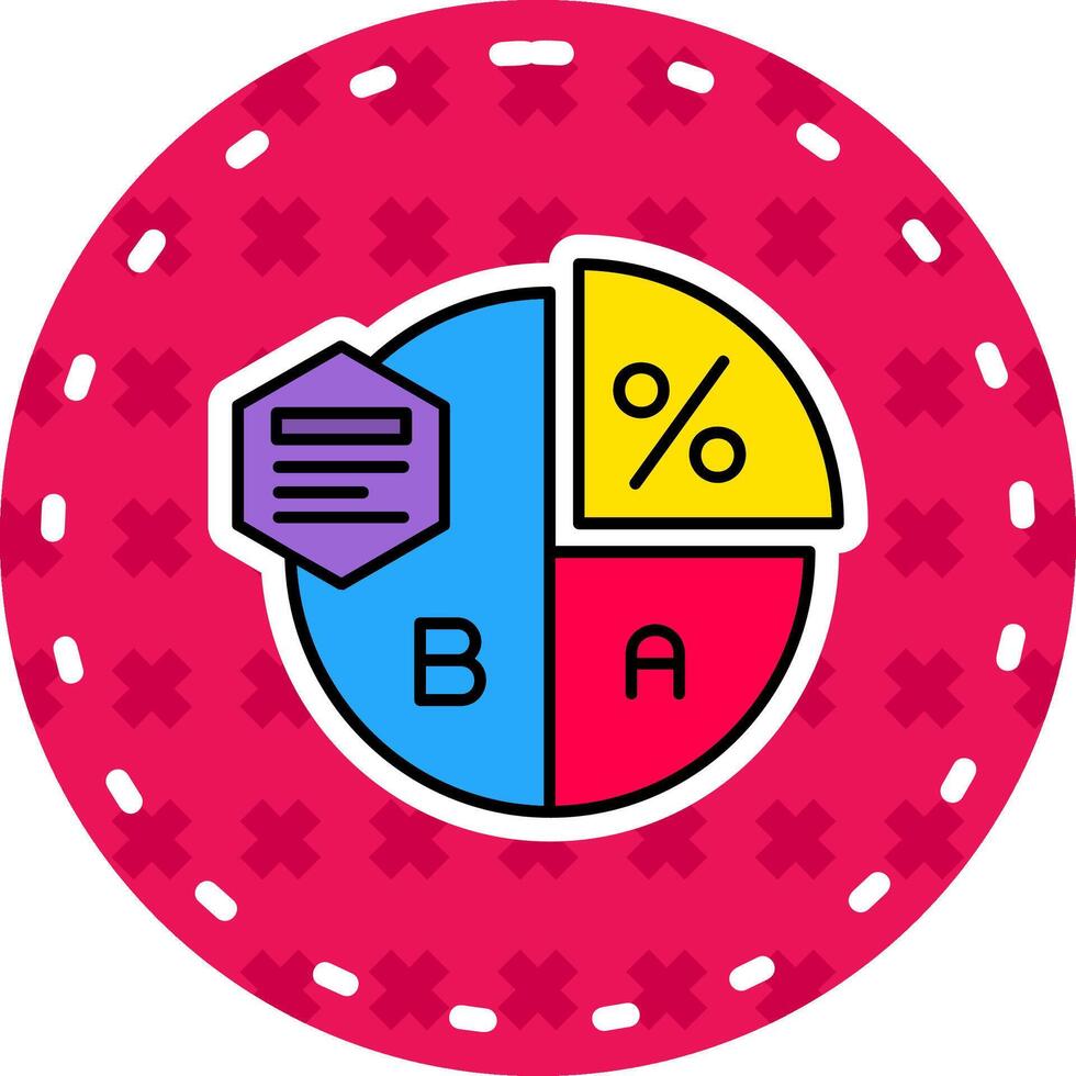 torta gráfico linha preenchidas adesivo ícone vetor