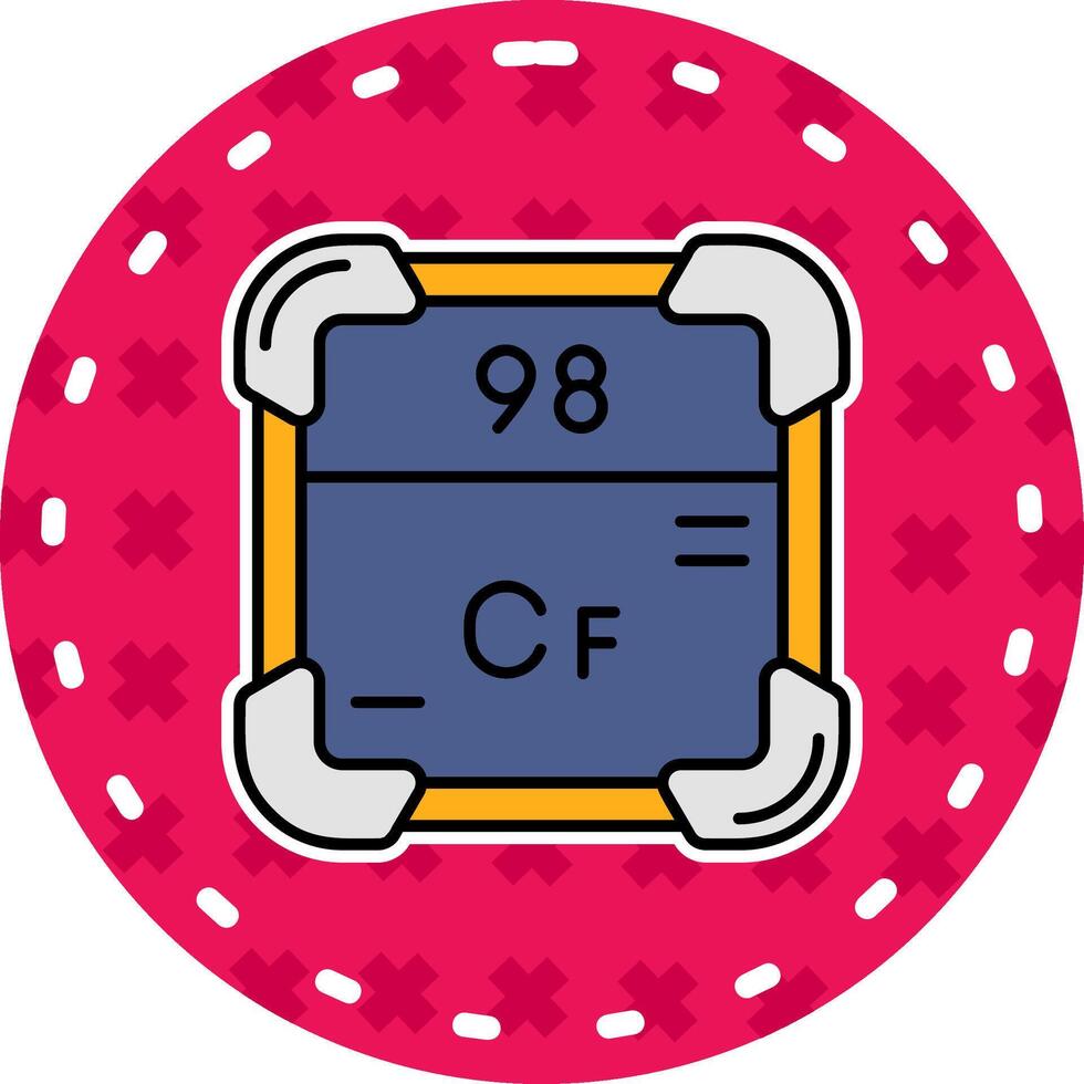 californium linha preenchidas adesivo ícone vetor