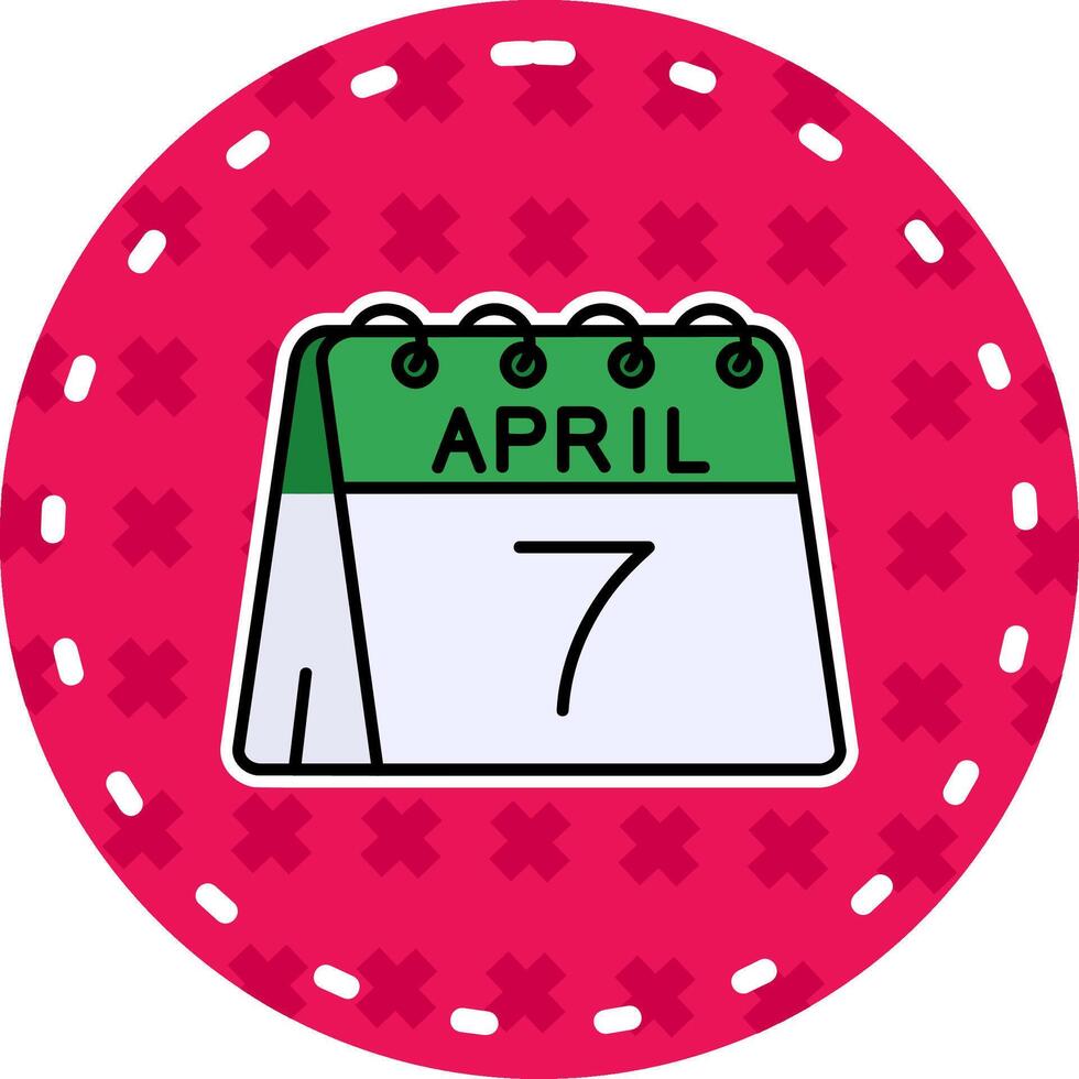 7º do abril linha preenchidas adesivo ícone vetor