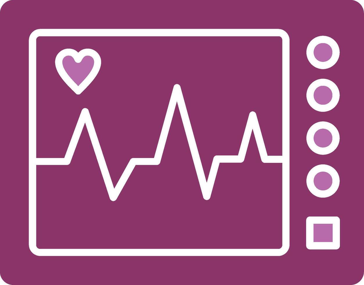 ecg máquina glifo dois cor ícone vetor