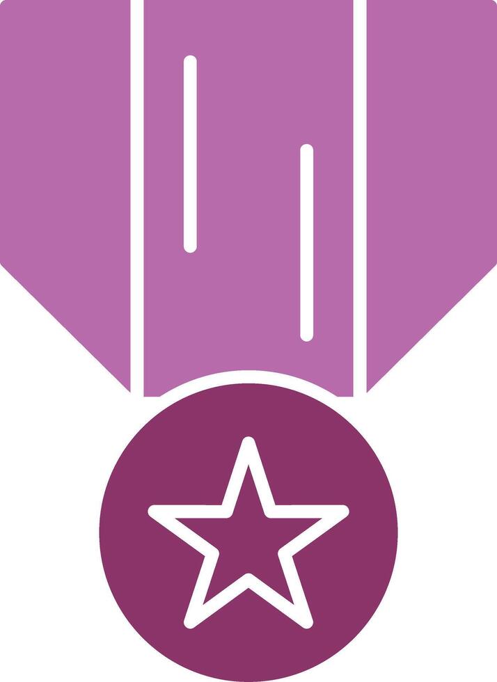 medalha do honra glifo dois cor ícone vetor