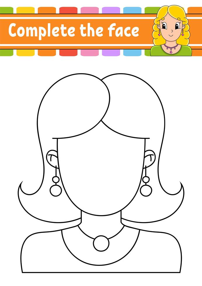 Desenho de Rosto de menina para Colorir - Colorir.com