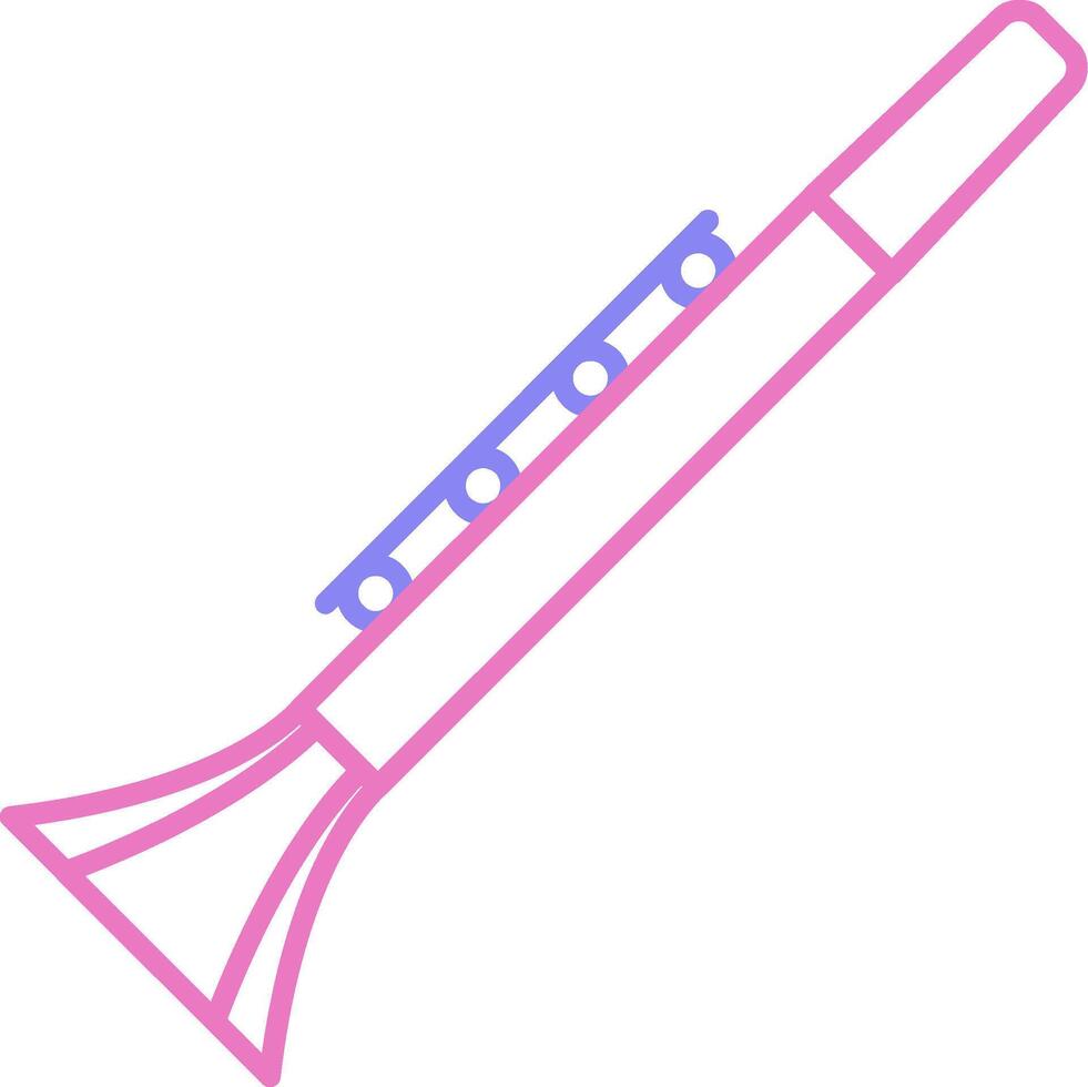 clarinete linear dois cor ícone vetor