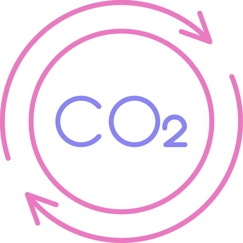 carbono ciclo linear dois cor ícone vetor