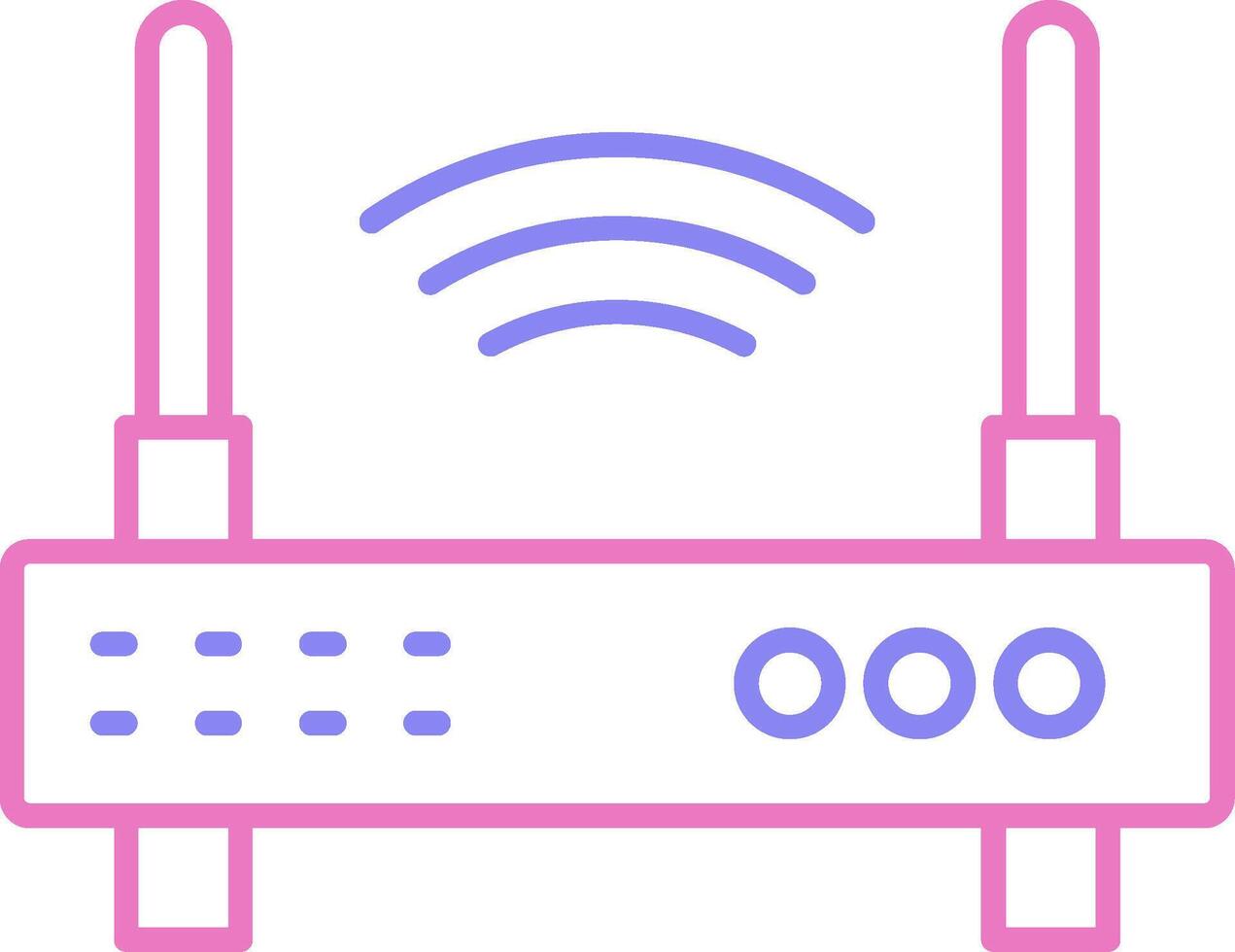 Wi-fi roteador linear dois cor ícone vetor