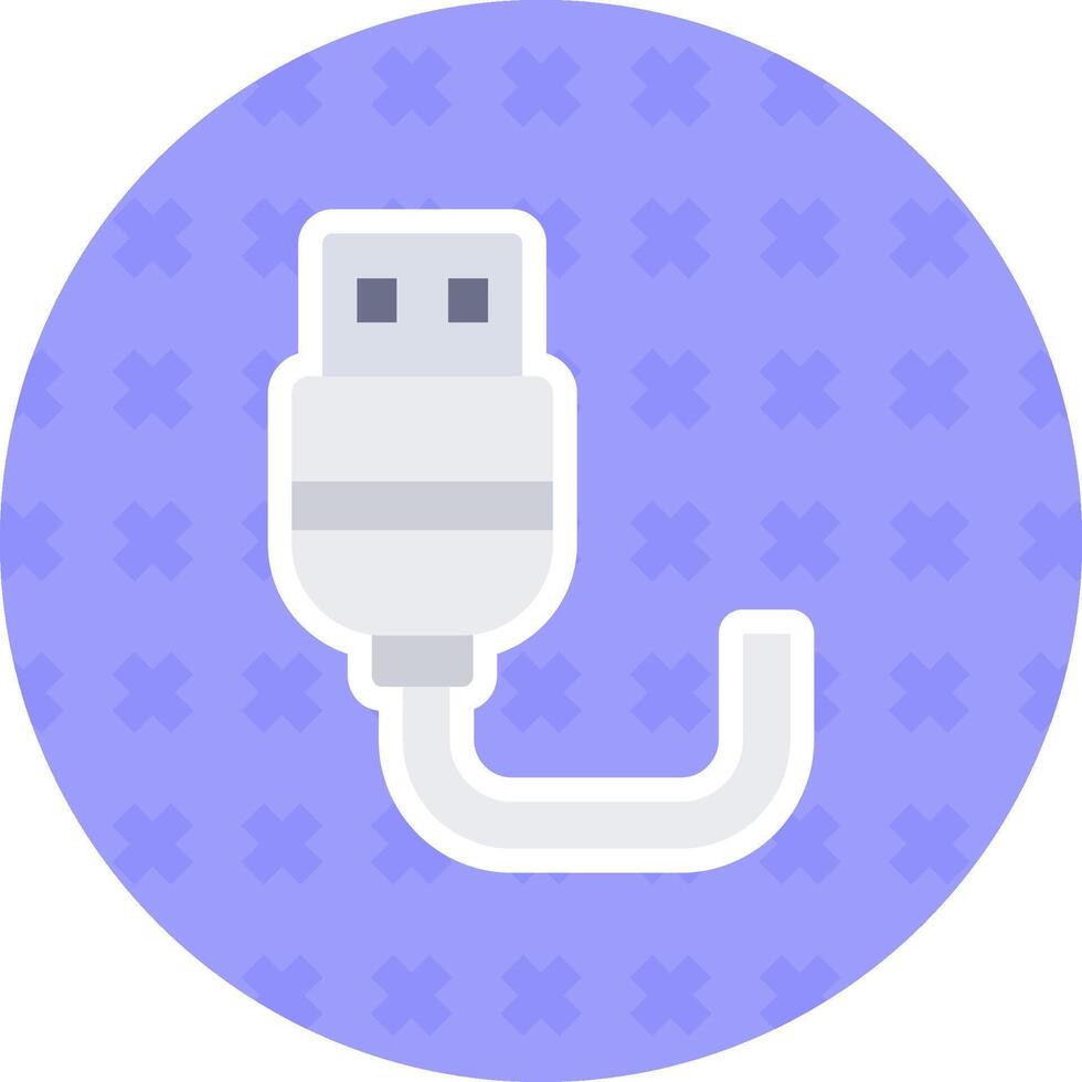 USB plano adesivo ícone vetor