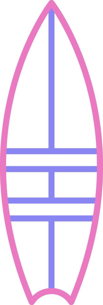 prancha de surfe linear dois cor ícone vetor