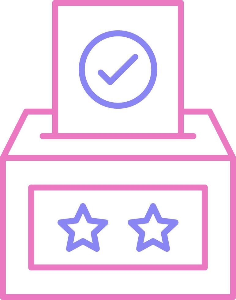 votação caixa linear dois cor ícone vetor
