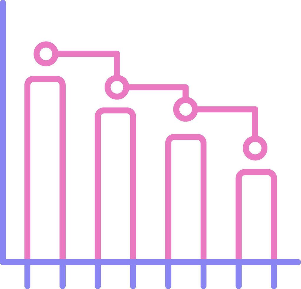 Barra gráfico linear dois cor ícone vetor