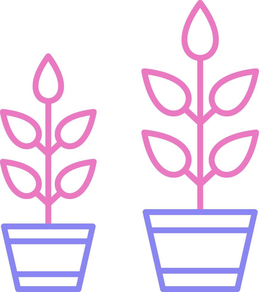 crescer plantar linear dois cor ícone vetor