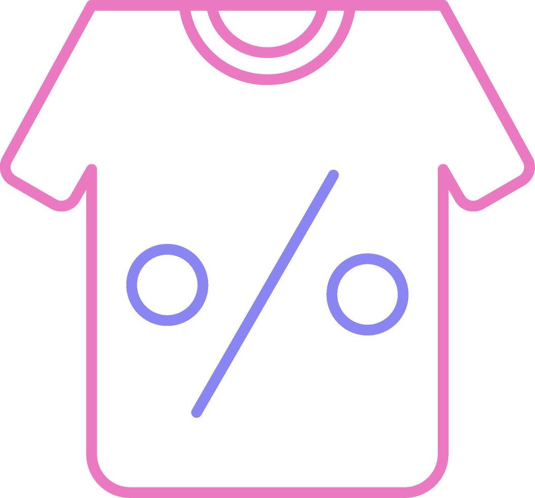 camiseta linear dois cor ícone vetor