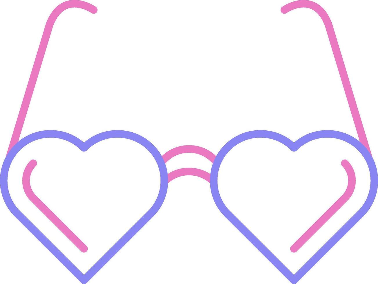 coração óculos linear dois cor ícone vetor
