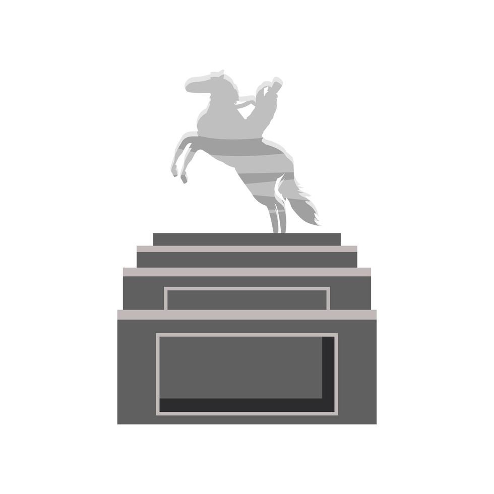 estátua do cavaleiro na estátua do cavalo vetor