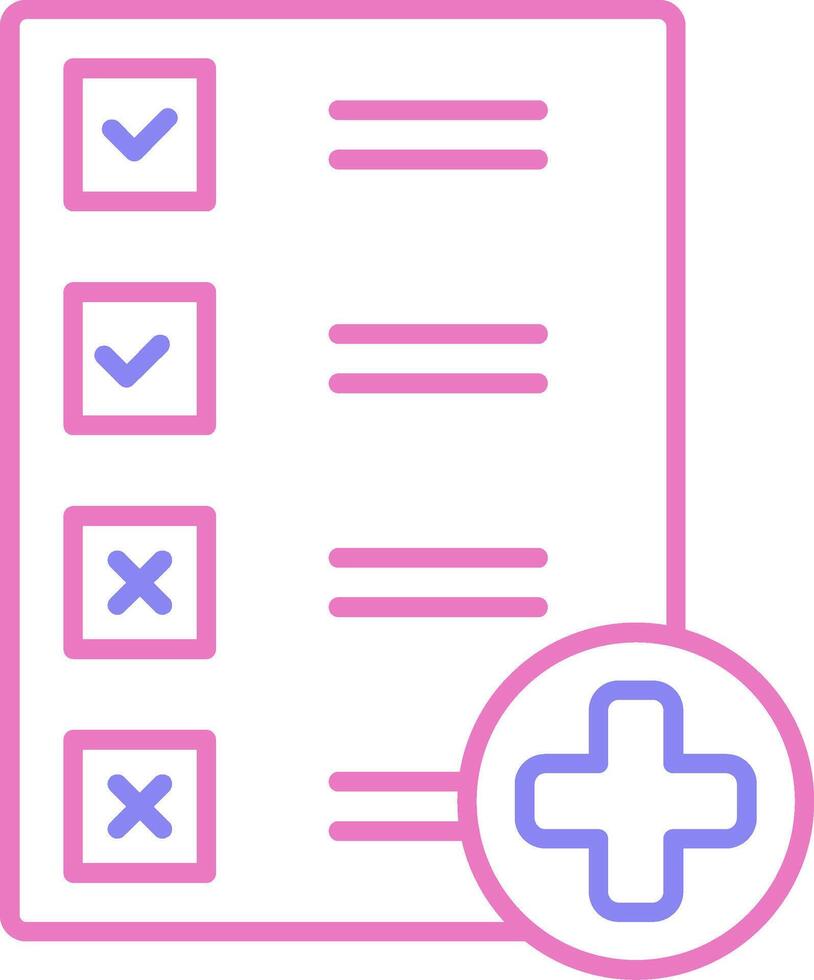 lista de controle linear dois cor ícone vetor