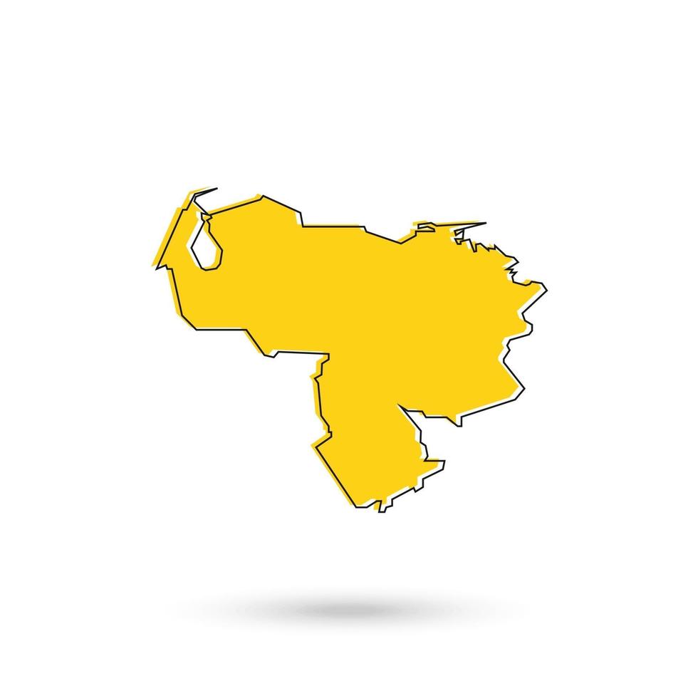 mapa amarelo da venezuela em fundo branco vetor