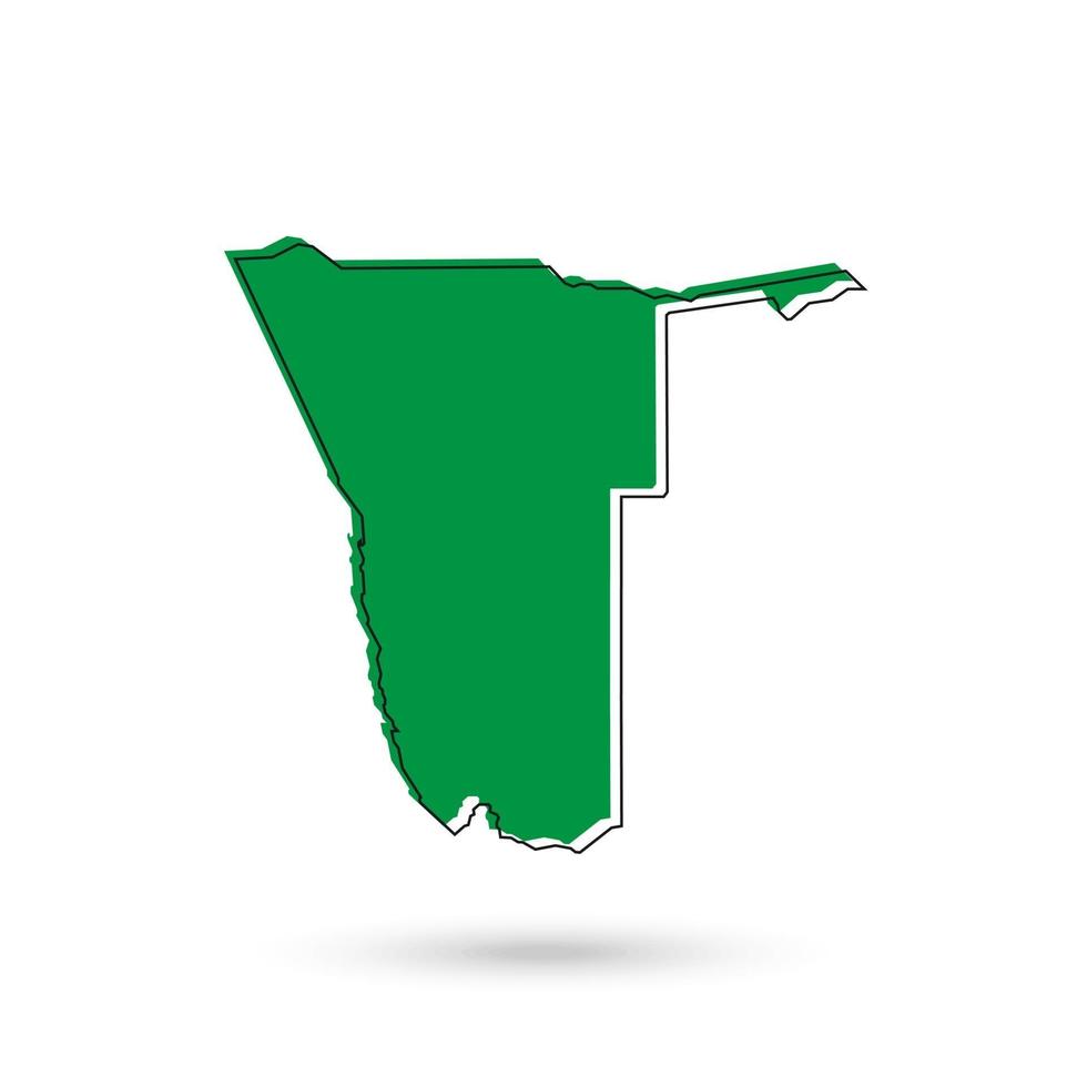 ilustração vetorial do mapa verde da namíbia em fundo branco vetor