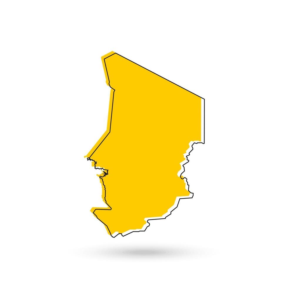 ilustração vetorial do mapa amarelo do chad em fundo branco vetor