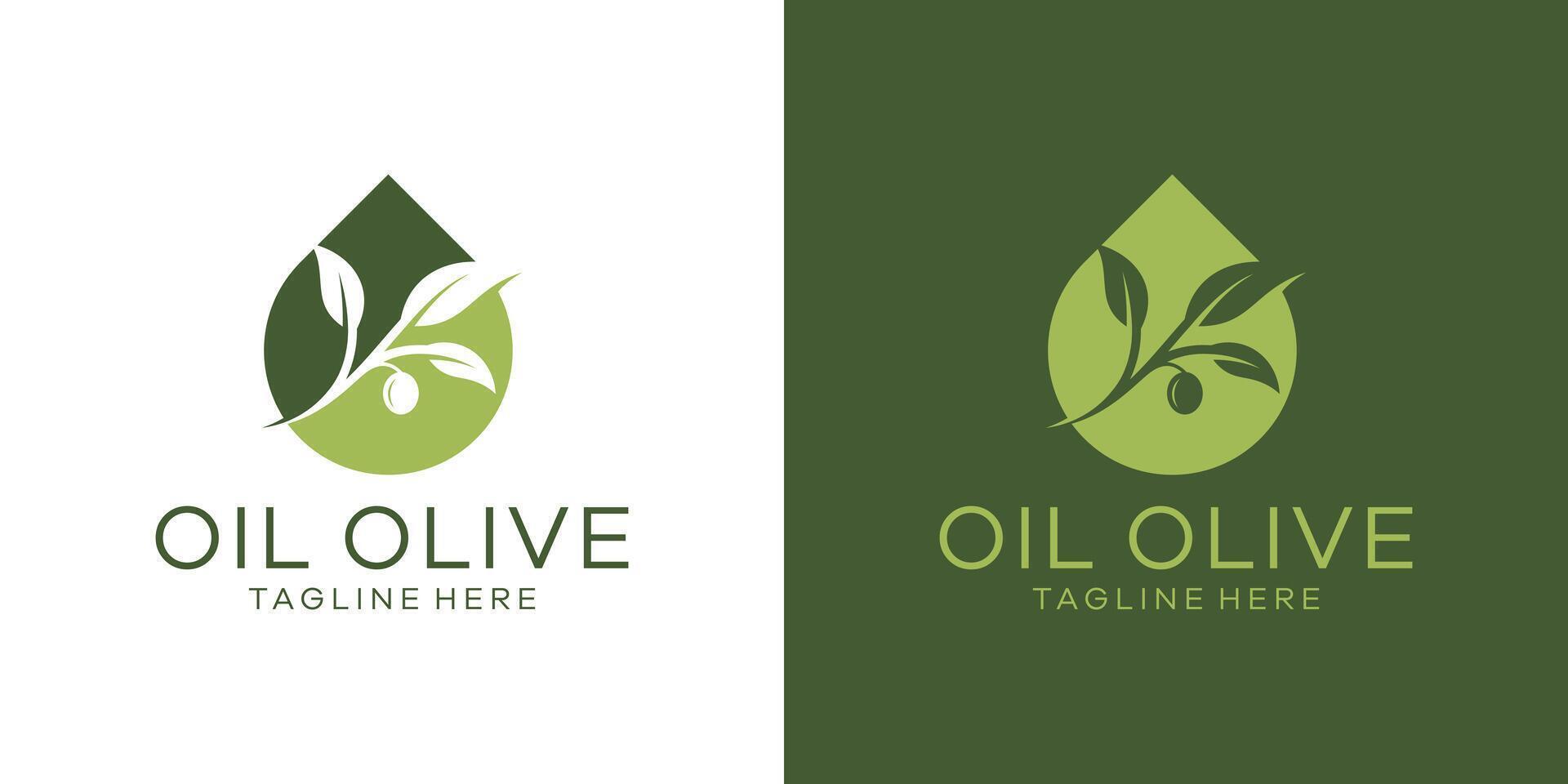 Oliva óleo logotipo projeto, negativo espaço logotipo, simples logotipo. vetor