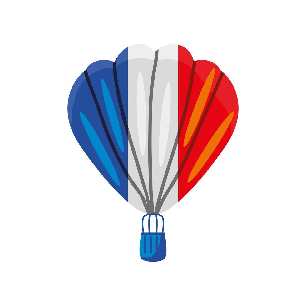 balão de ar quente bandeira francesa vetor