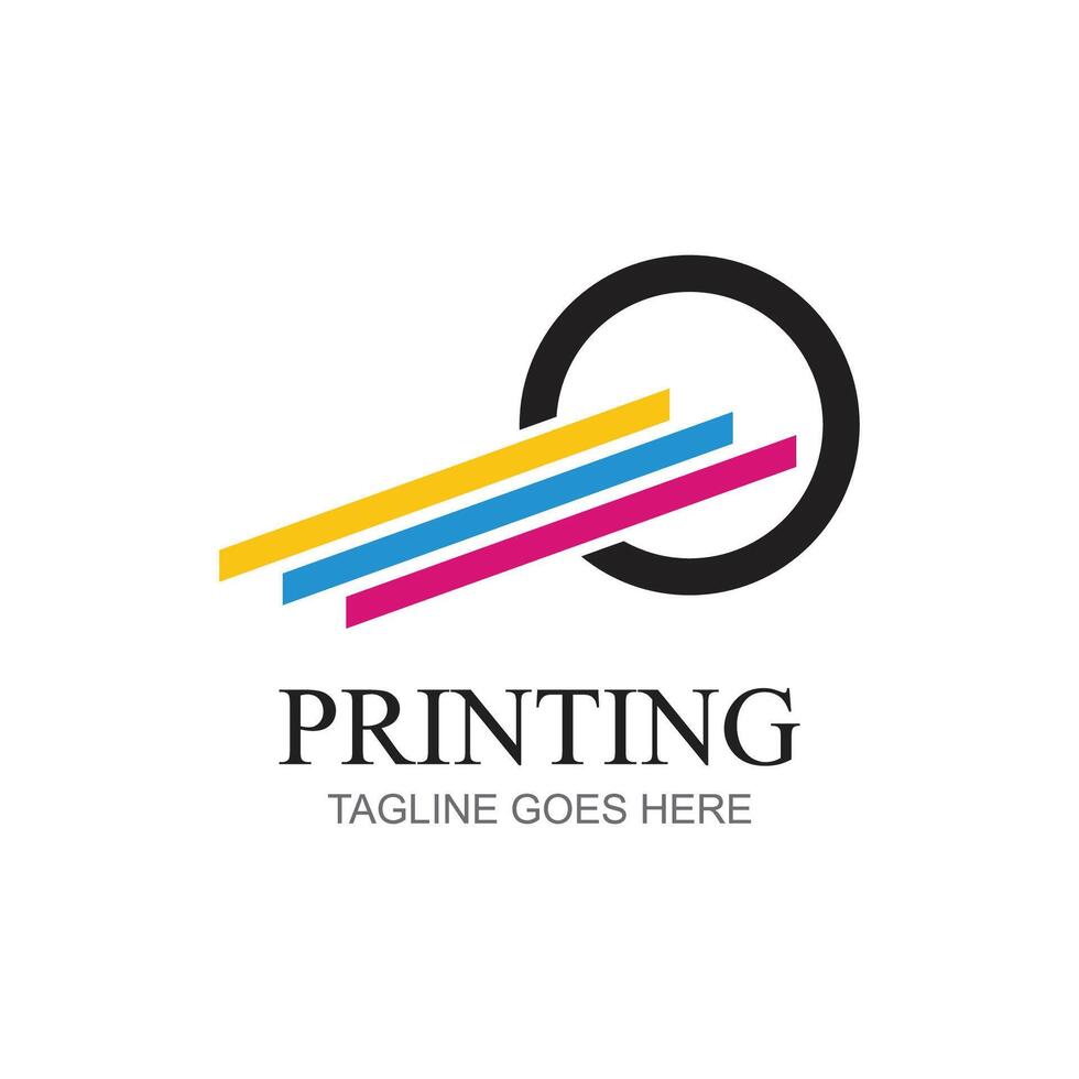 digital impressão logotipo Projeto modelo. logotipo para impressão fazer compras polígrafo e impressão fábrica. vetor ilustração