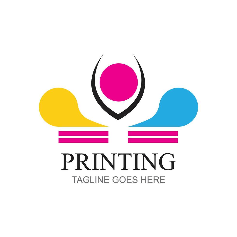 digital impressão logotipo Projeto modelo. logotipo para impressão fazer compras polígrafo e impressão fábrica. vetor ilustração