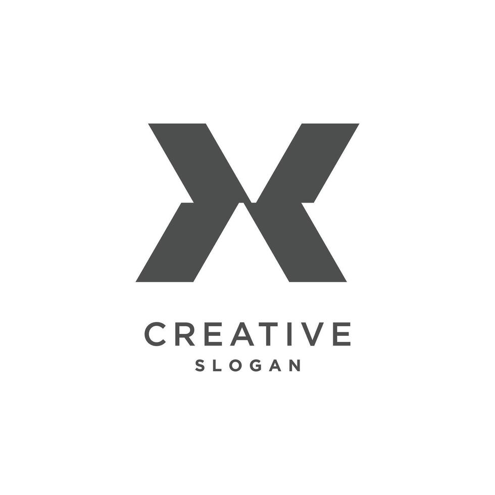 carta x logotipo vetor ilustração idéia com criativo conceito