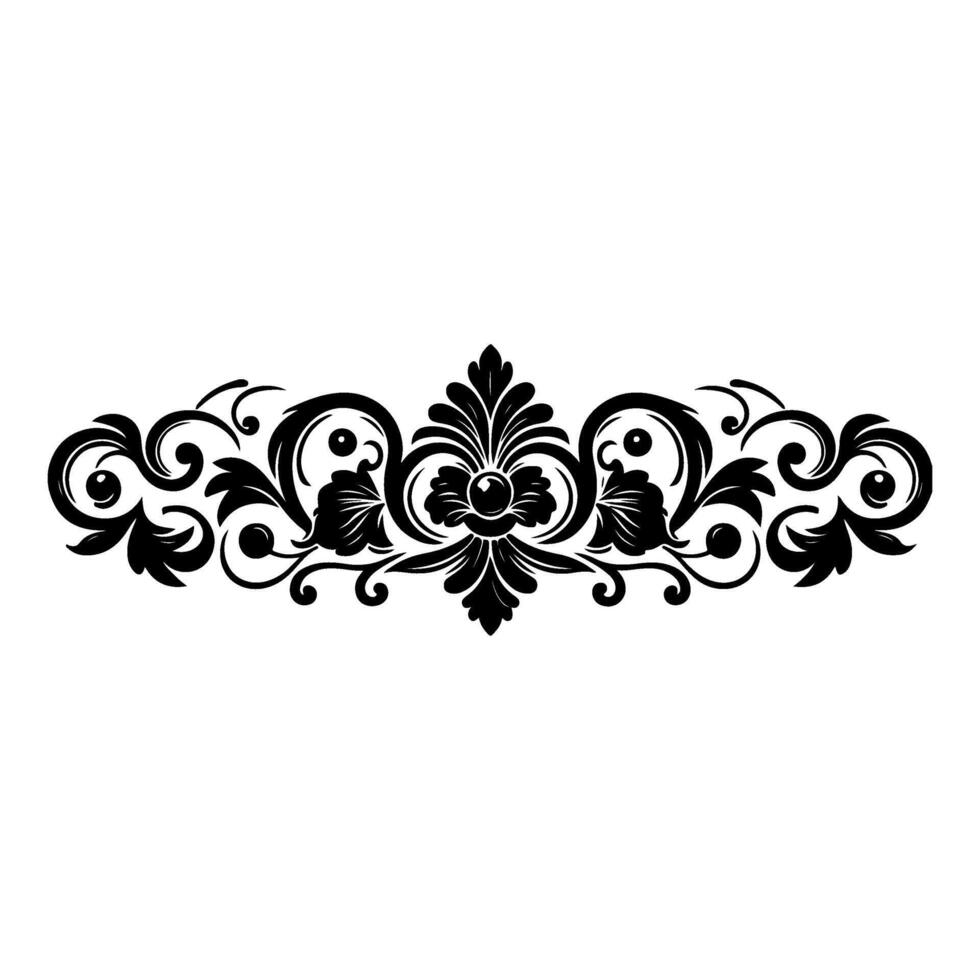 ai gerado mão desenhado Preto linha vintage esculpido caligráfico redemoinhos, Distintivos. cantos decorativo ornamentado floresce elementos fronteira quadro, Armação vetor