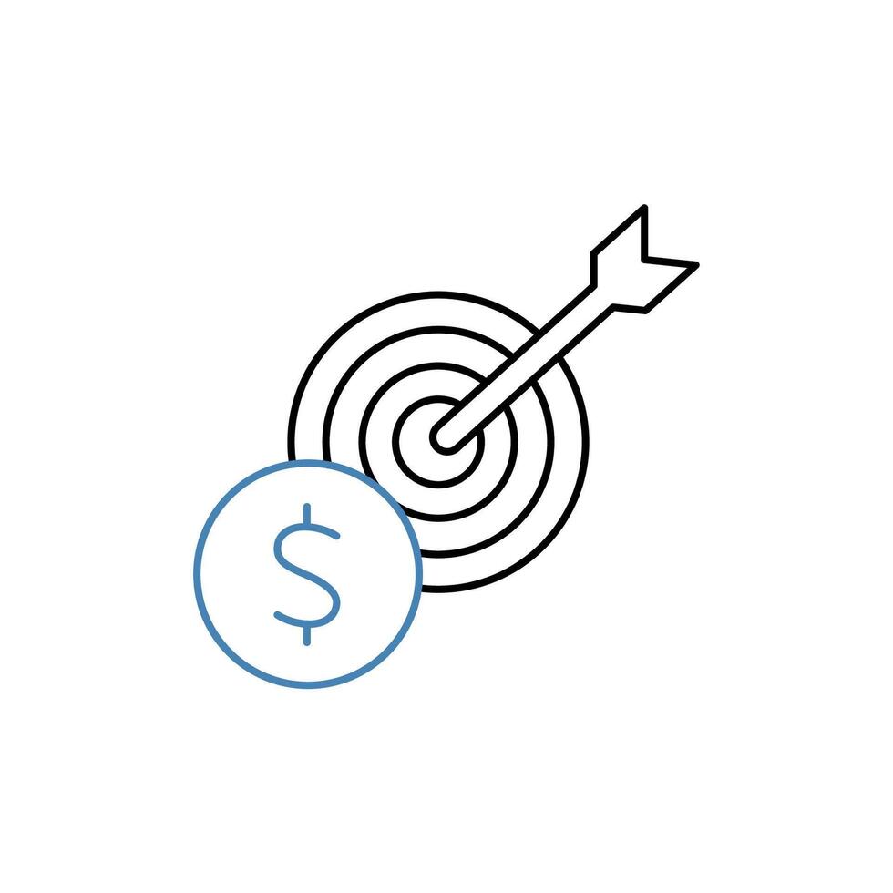 financeiro metas conceito linha ícone. simples elemento ilustração. financeiro metas conceito esboço símbolo Projeto. vetor