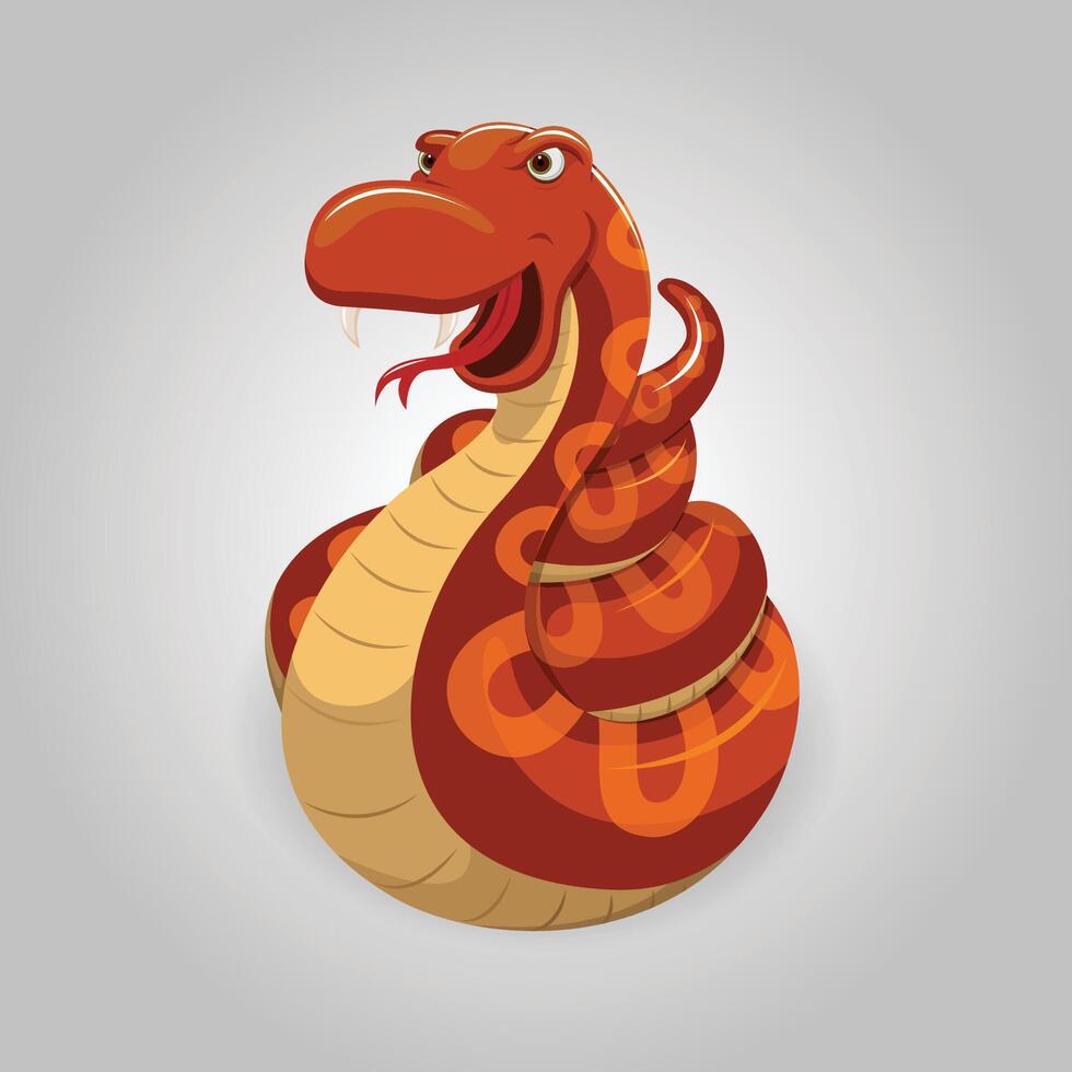 fofa réptil serpente desenho animado mascote ilustração vetor