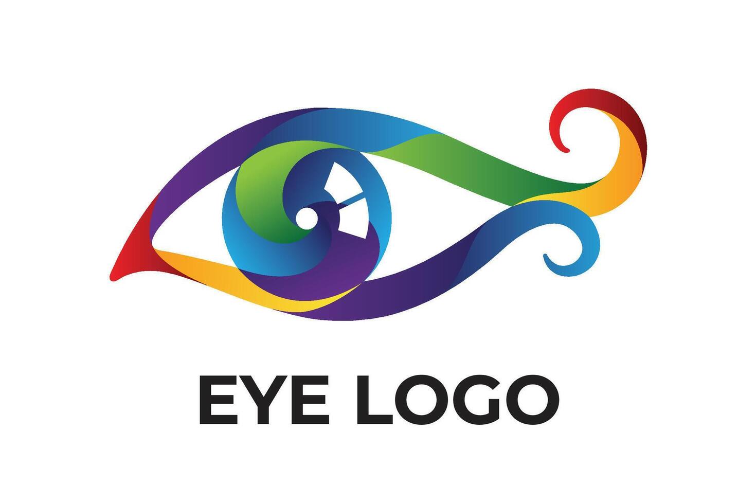 modelo de vetor de design de logotipo de olho. ícone de mídia colorida. ideia de conceito de logotipo de visão.