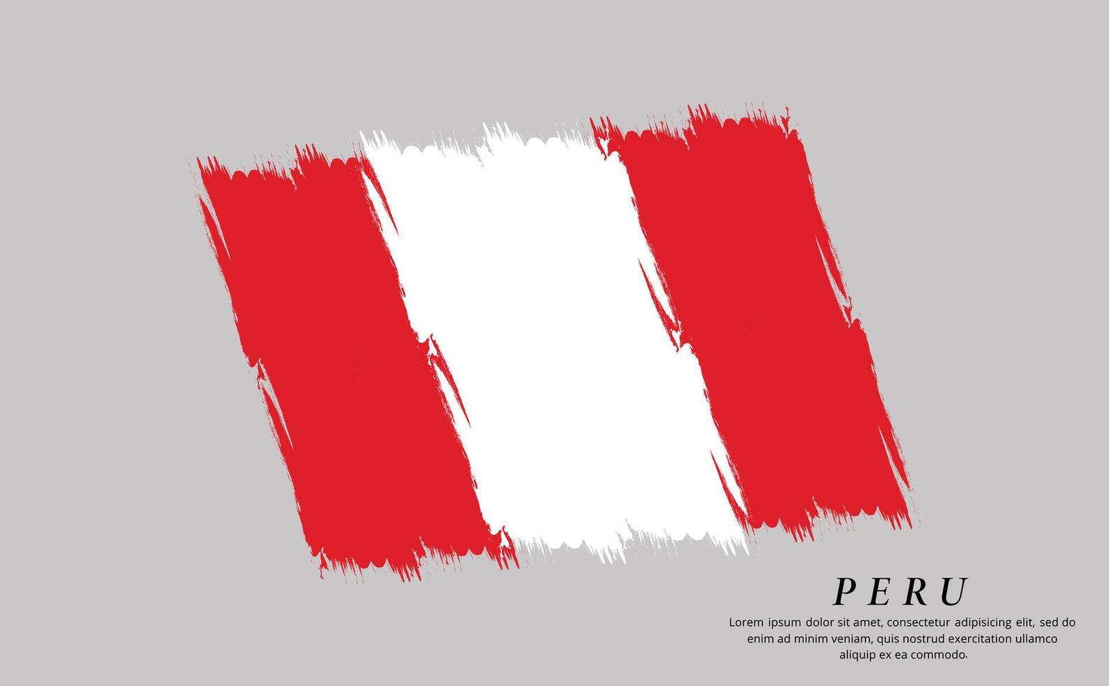 Peru bandeira escova vetor fundo. grunge estilo país bandeira do Peru escova acidente vascular encefálico isolado em branco fundo