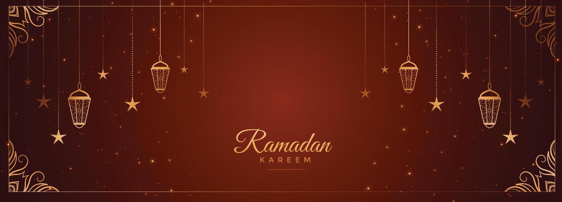 Ramadã kareem desejos bandeira com árabe decoração vetor