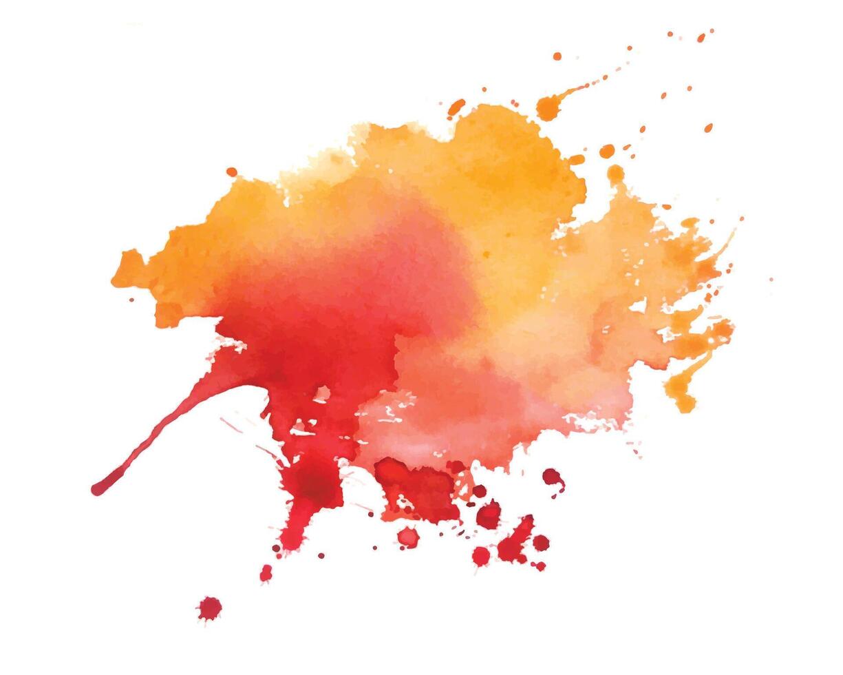abstrato vermelho e laranja aguarela escova acidente vascular encefálico textura fundo vetor