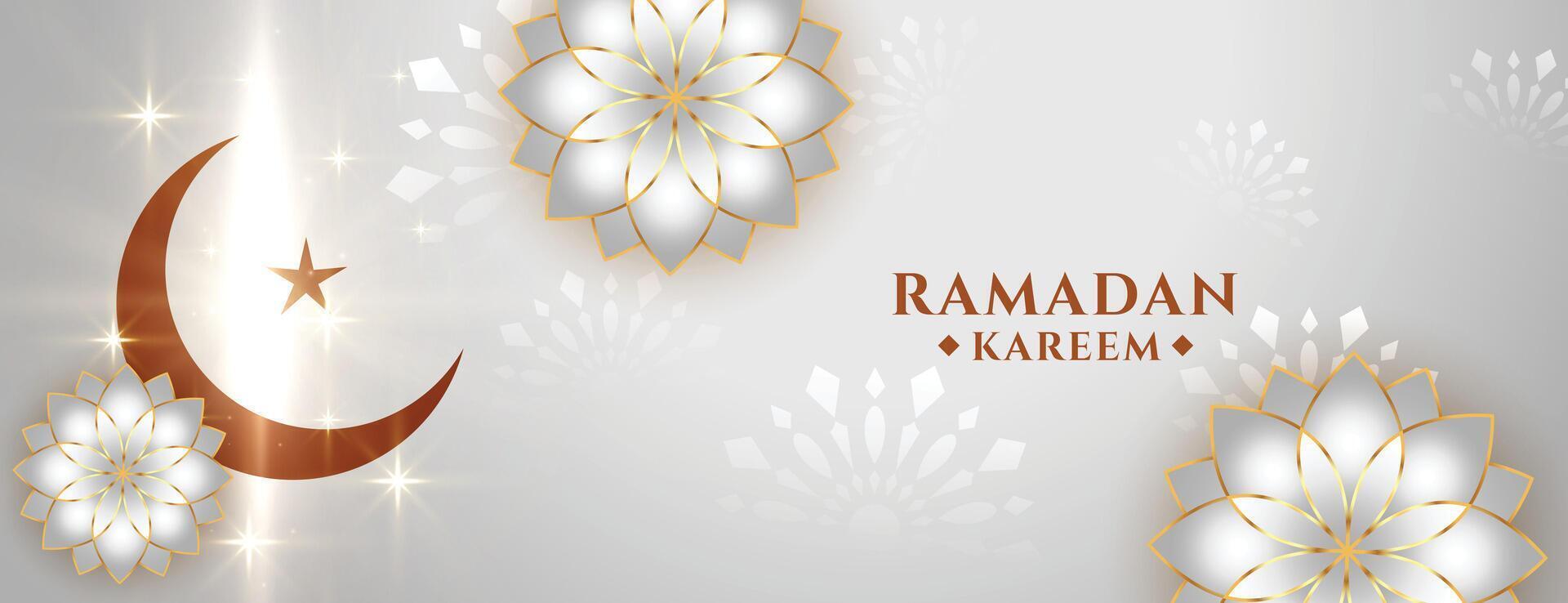brilhante Ramadã kareem árabe estilo decorativo bandeira Projeto vetor