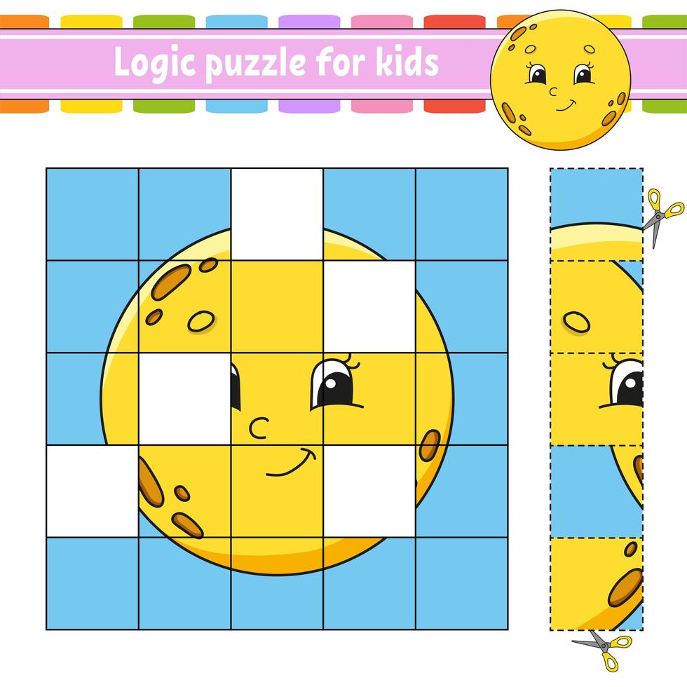 Ilustração em vetor dos desenhos animados do jogo de quebra-cabeça