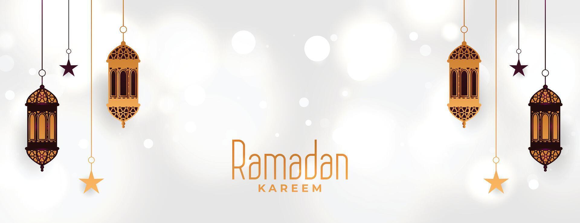 decorativo Ramadã kareem eid festival bandeira Projeto vetor