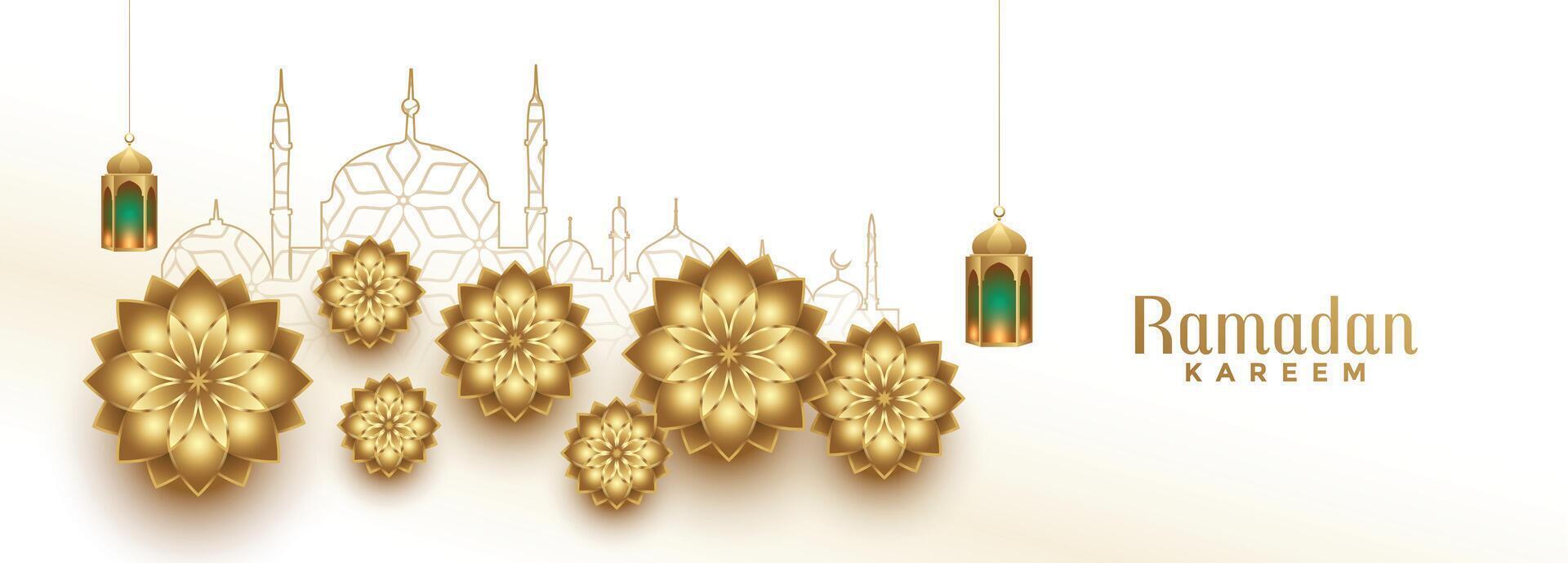 árabe Ramadã kareem islâmico eid festival bandeira Projeto vetor
