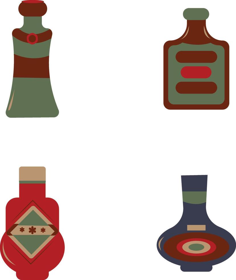 vários garrafas ícones coleção, desenho animado Projeto estilo vetor