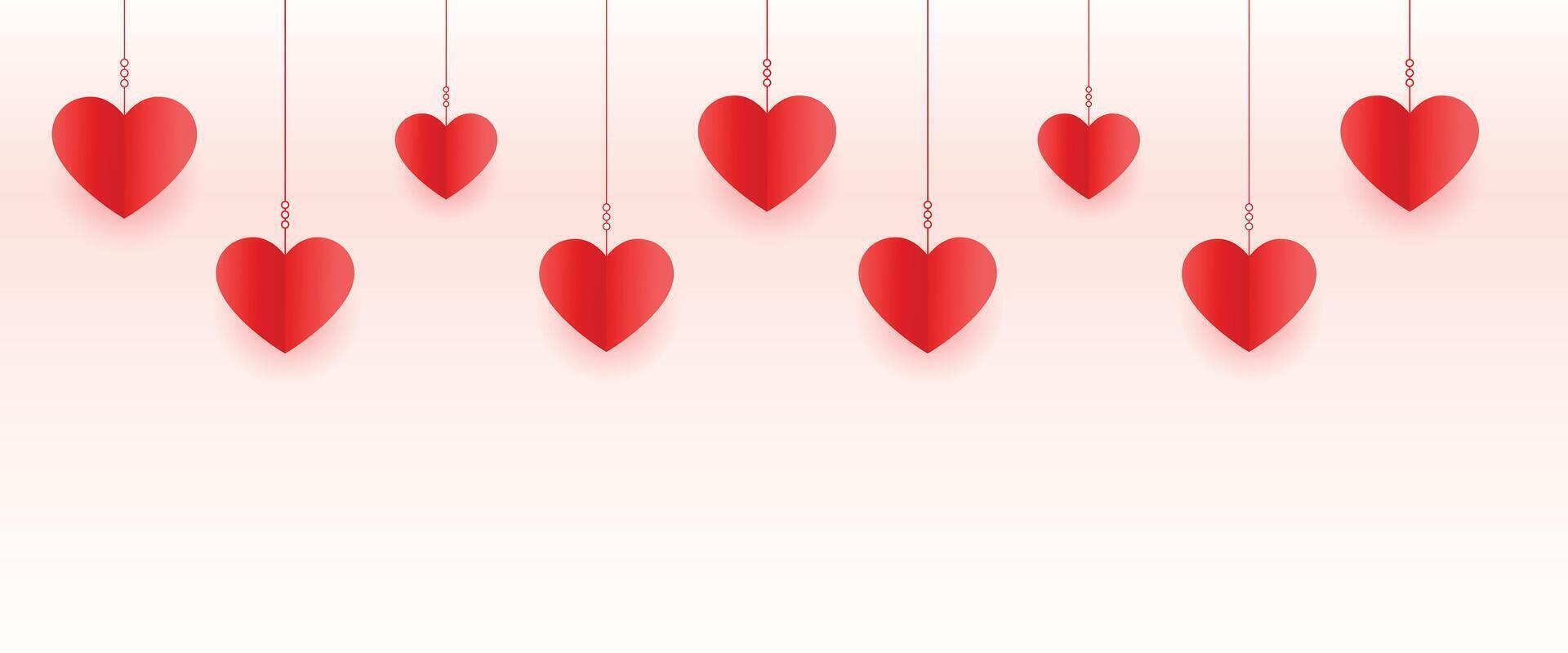 papel estilo suspensão amor corações com texto espaço para dia dos namorados dia vetor