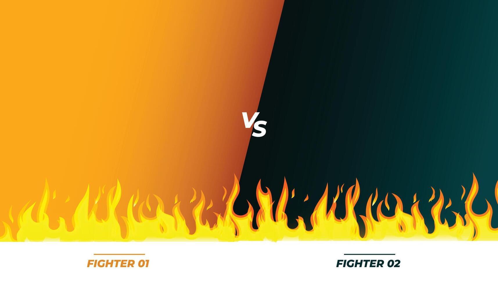 versus vs luta Combine bandeira com chamas vetor