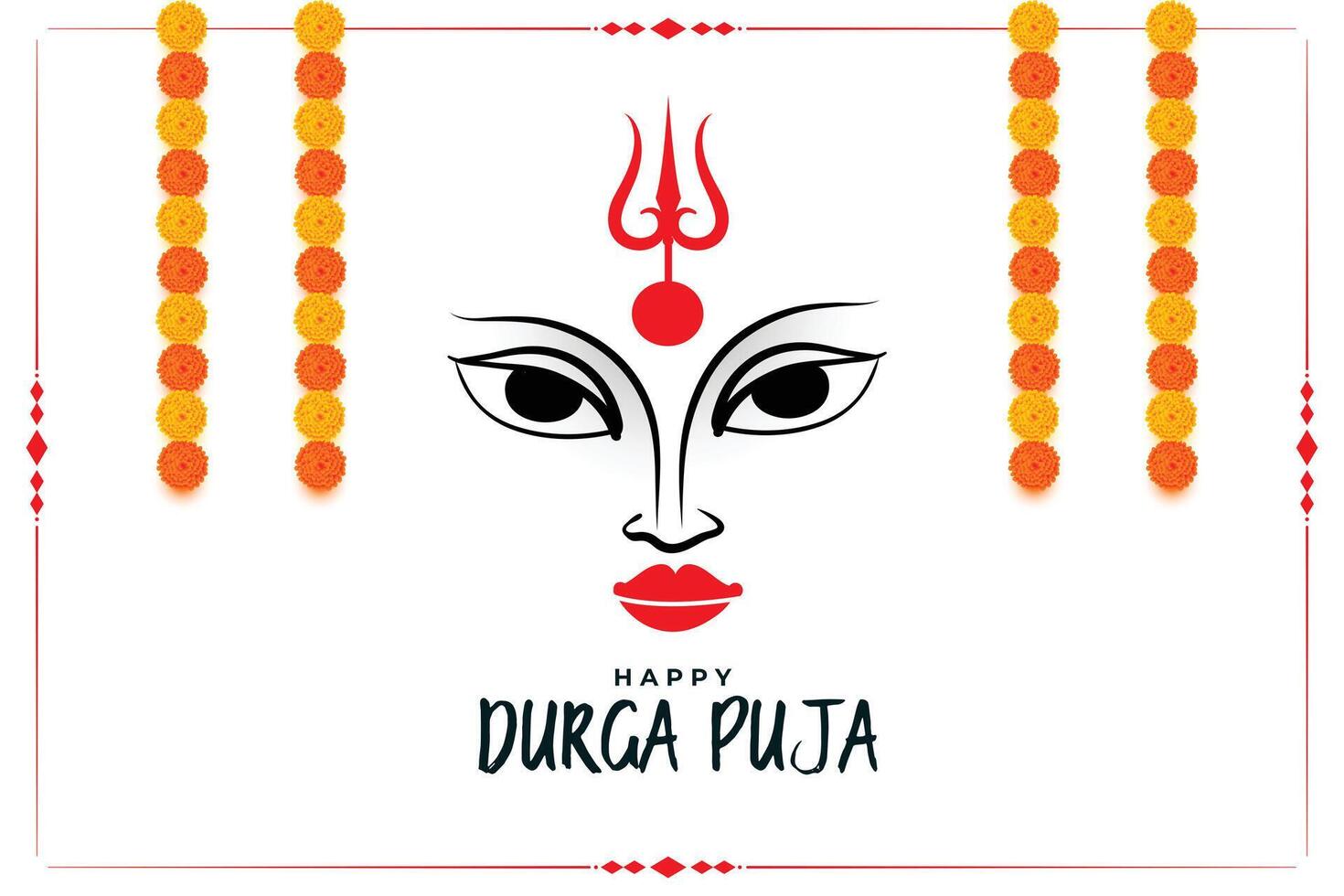 feliz durga pooja hindu festival cartão Projeto vetor