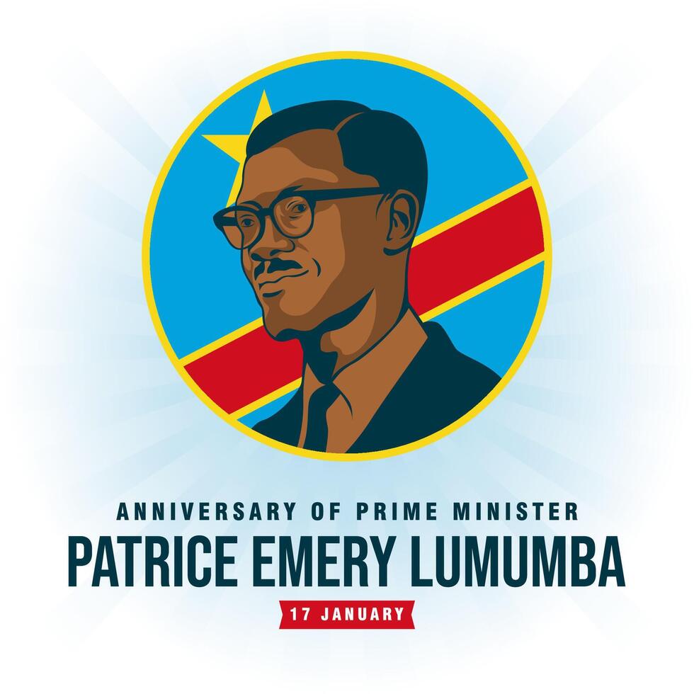 aniversário do prime ministro patrício Lumumba assassinato dia. a dia do Congo ilustração vetor fundo. vetor eps 10