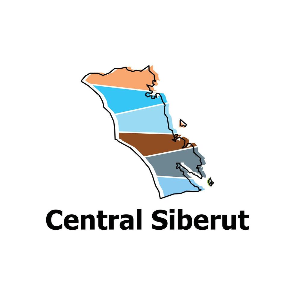 vetor mapa cidade do central siberut, elemento gráfico ilustração modelo Projeto