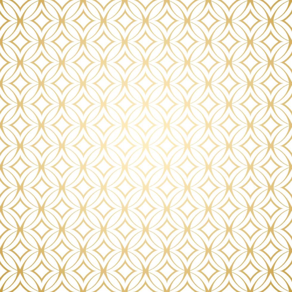 padrão sem emenda simples com formas redondas, cores art déco ouro lineares branco e dourado vetor