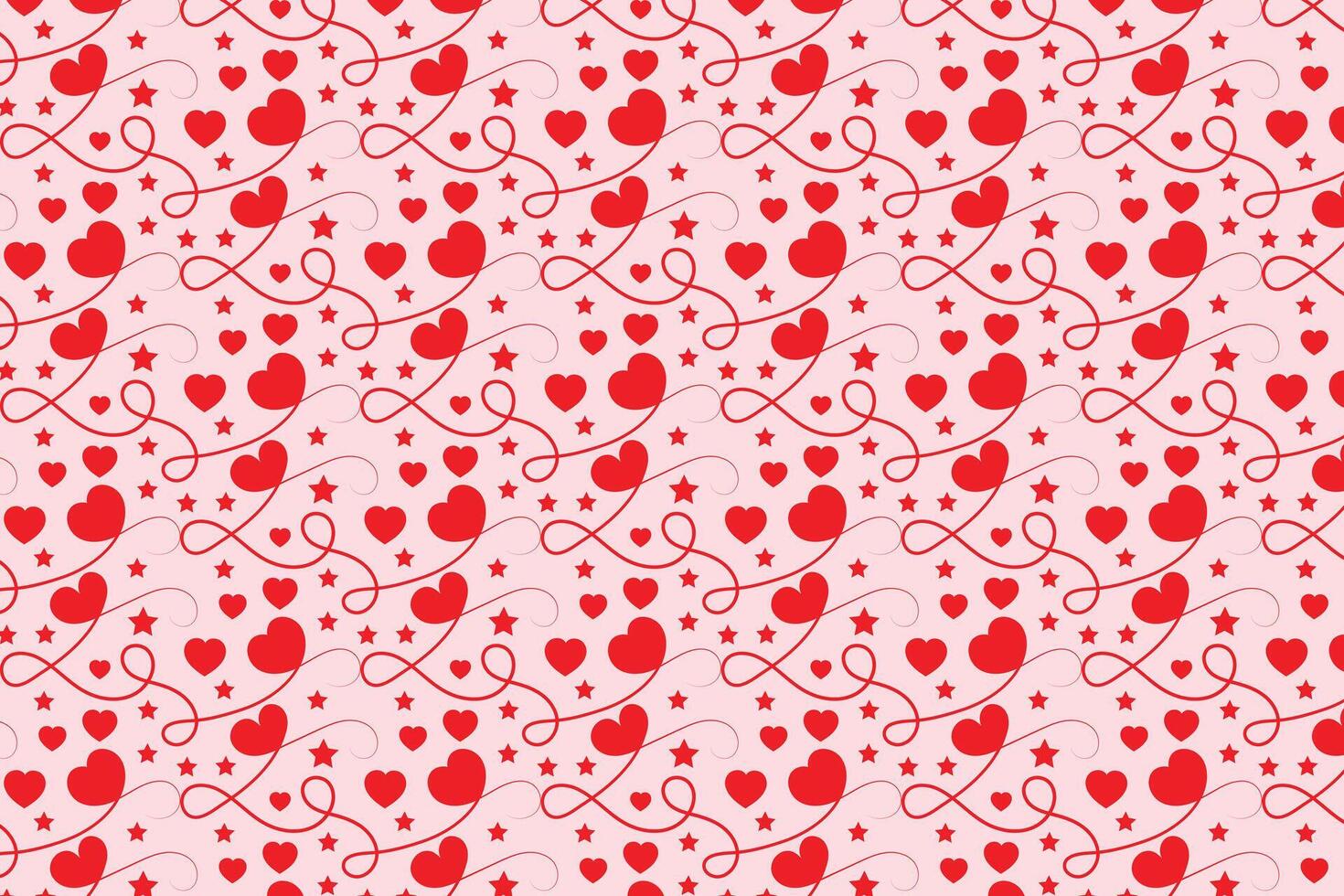 vermelho amor romântico textura dia dos namorados dia, abstrato corações redemoinhos padrão, encaracolado coração recorrente fundo, floresce rodopiando romance desatado invólucro papel, adorável elegante digital tecido vetor